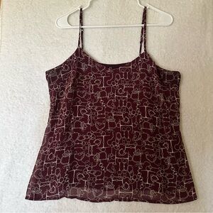New York & Company Horse Chain Print Cami Flowy Top